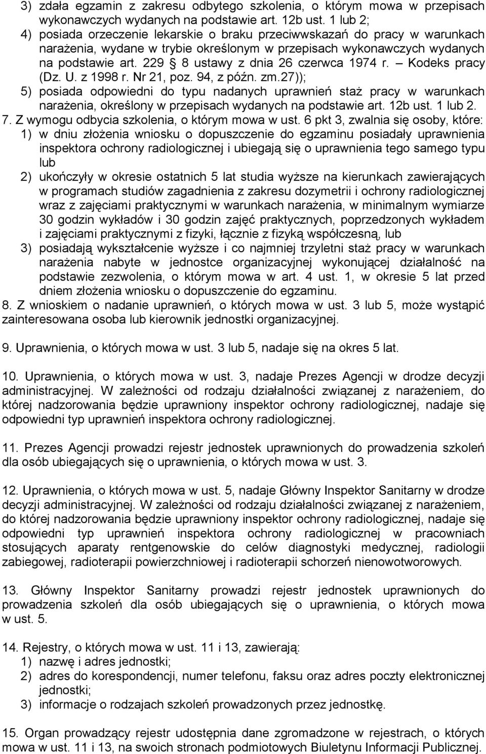 229 8 ustawy z dnia 26 czerwca 1974 r. Kodeks pracy (Dz. U. z 1998 r. Nr 21, poz. 94, z późn. zm.