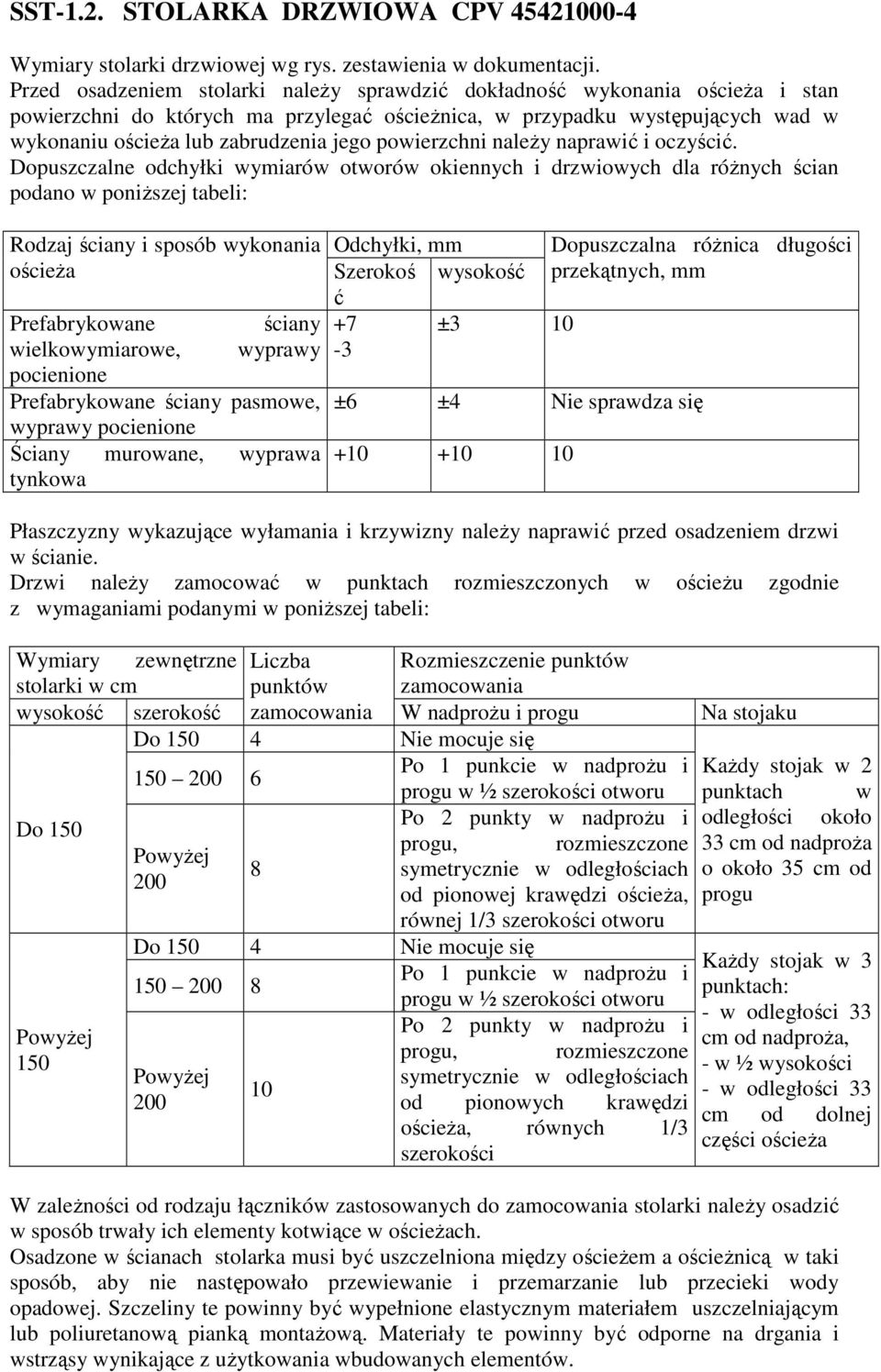 powierzchni należy naprawić i oczyścić.