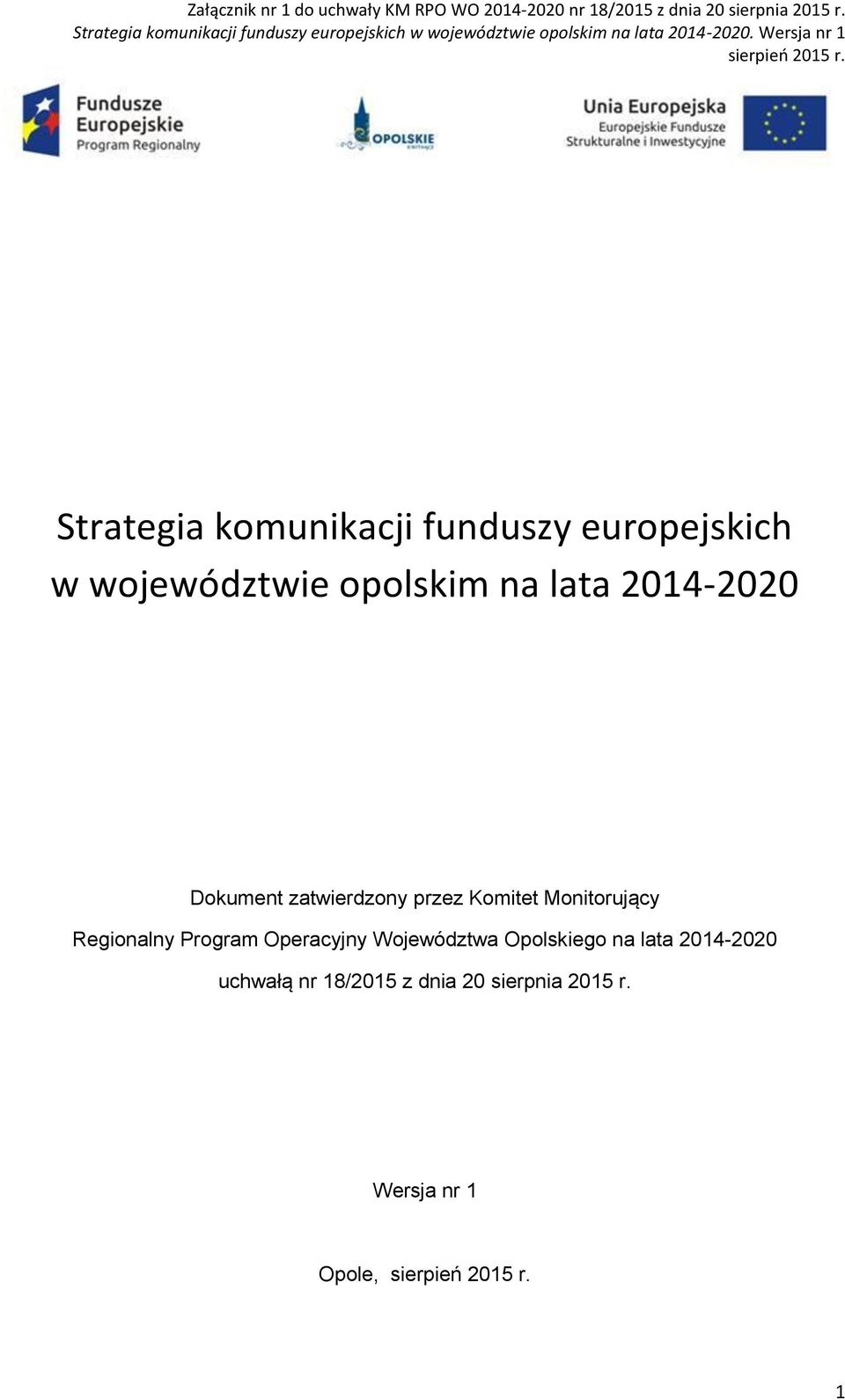 Regionalny Program Operacyjny Województwa Opolskiego na lata