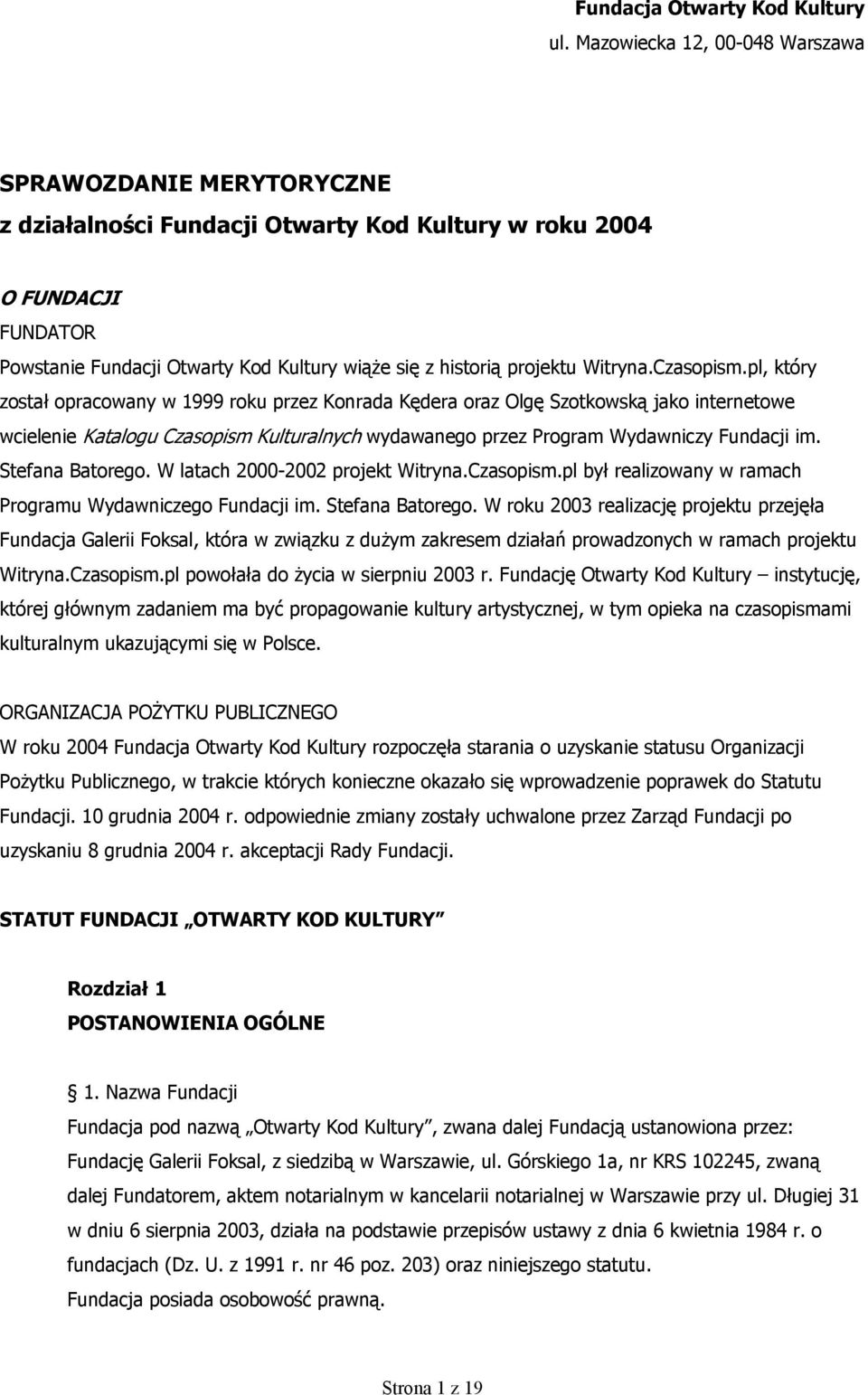 projektu Witryna.Czasopism.