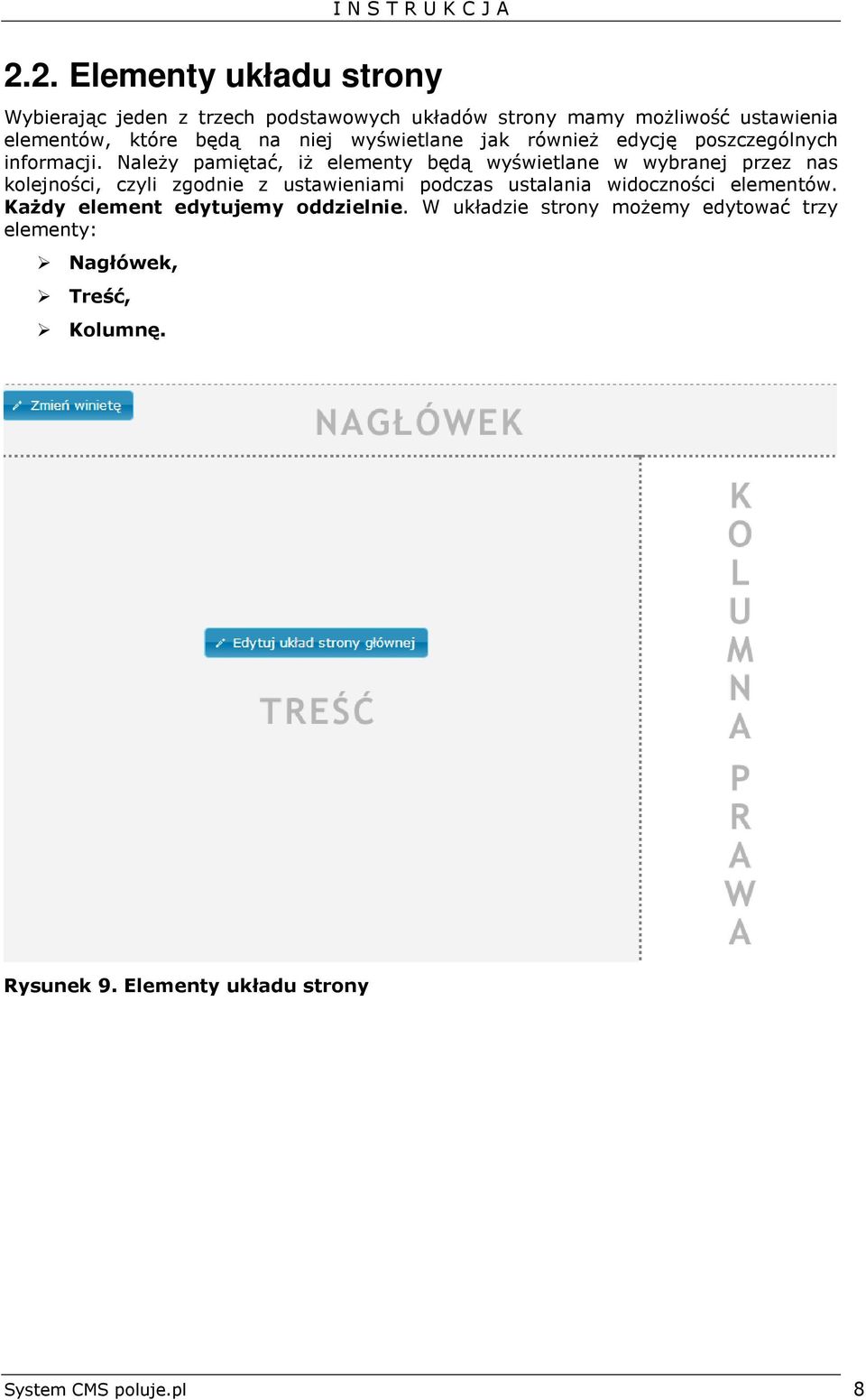 Należy pamiętać, iż elementy będą wyświetlane w wybranej przez nas kolejności, czyli zgodnie z ustawieniami podczas ustalania