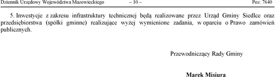 Gminy Siedlce oraz przedsiębiorstwa (spółki gminne) realizujące wyżej