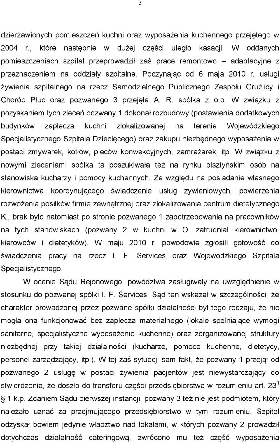 usługi żywienia szpitalnego 
