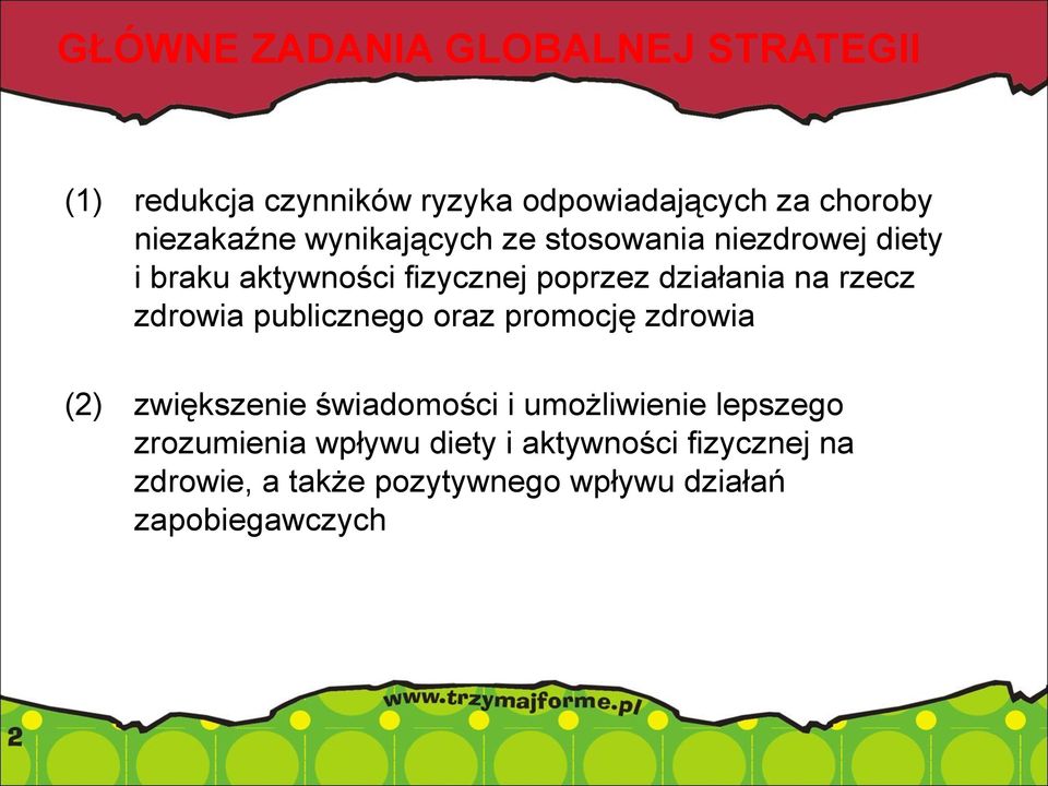 na rzecz zdrowia publicznego oraz promocję zdrowia (2) zwiększenie świadomości i umożliwienie