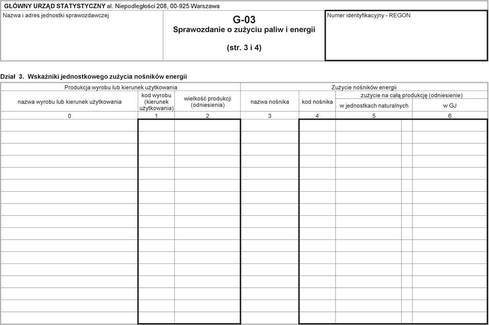 identyfikacyjny - REGON (str. 3i4) Dzia³ 3.