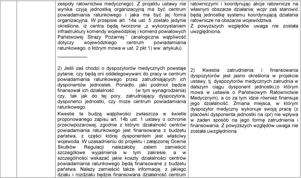 (analogiczna wątpliwość dotyczy wojewódzkiego centrum powiadamiania ratunkowego, o którym mowa w ust. 2 pkt 1) ww. artykułu).