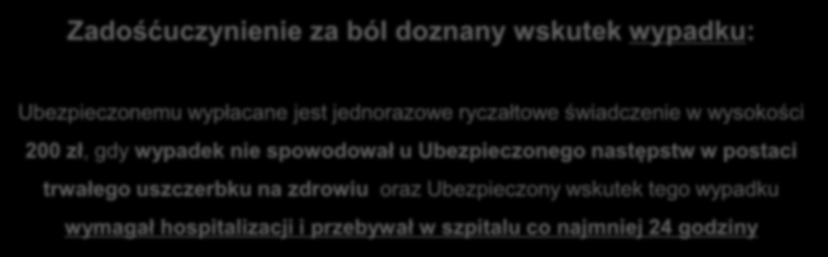 Ubezpieczonego następstw w postaci trwałego uszczerbku na zdrowiu oraz Ubezpieczony