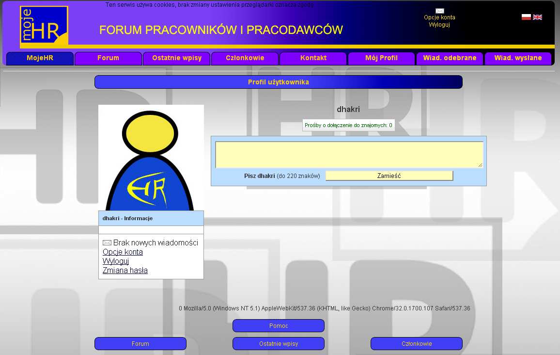 wszystkie opcje użytkownika oraz dostęp do danych i ich edycji.