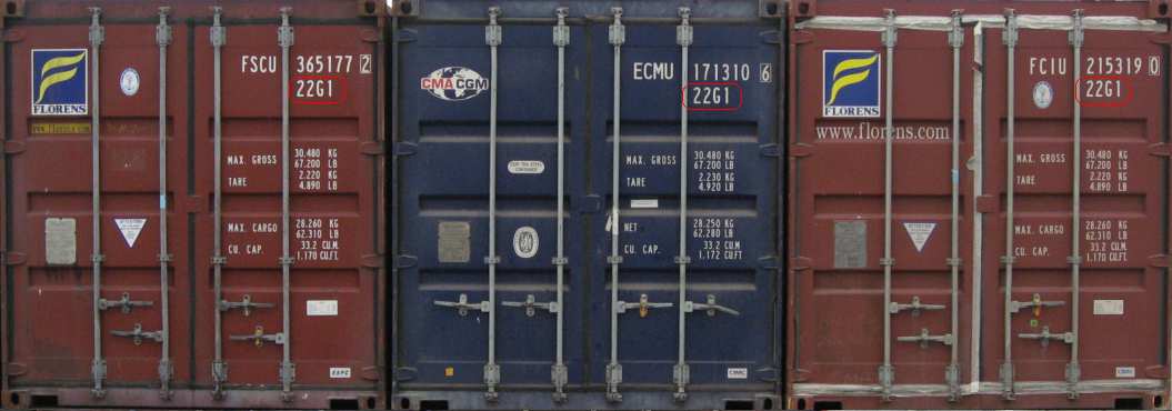 Zgodnie z normą EN 6346:1995 aby określić wysokość, szerokość, długość i rodzaj kontenera podawany jest Kod ISO.
