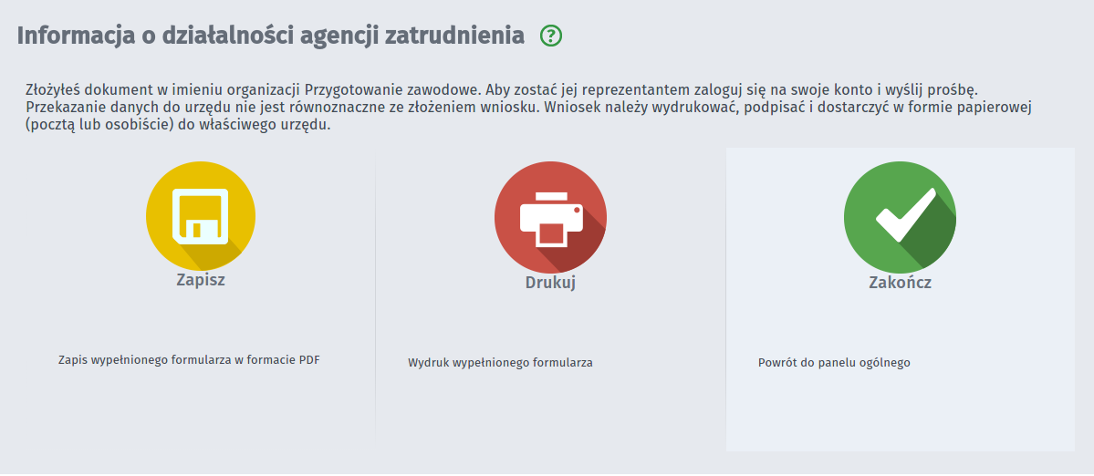 Po wybraniu opcji z użyciem bezpiecznego podpisu elektronicznego weryfikowanego za pomocą ważnego kwalifikowanego certyfikatu nastąpi podpisanie wniosku i wysłanie do adresata.