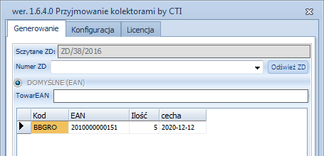 Ilość może być również zaszyta w kodzie kreskowym towaru po kropce.