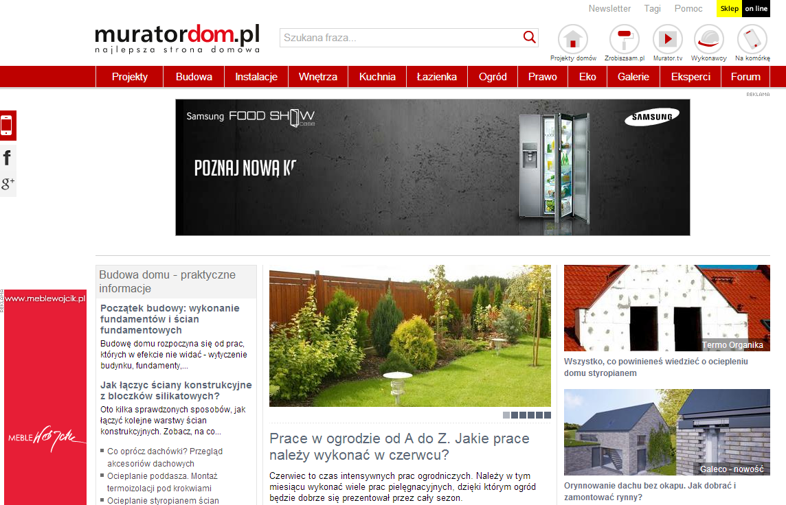 1. Murator Dom - opis strony Strona Murator Dom od 13 lat publikuje artykuły na temat budowania i remontowania domu.