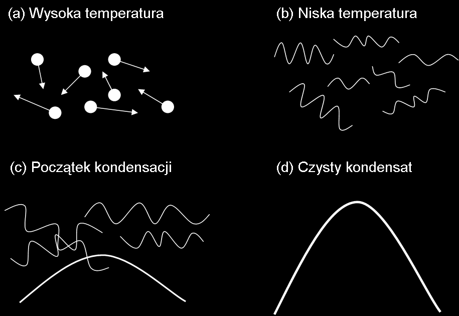 1. Opis teoretyczny kondensatu Bosego Einsteina Jak zostało już nadmienione we wstępie, kondensat Bosego Einsteina jest stanem materii bozonów, w temperaturze bliskiej zeru absolutnemu (0 K, 273.15 ).