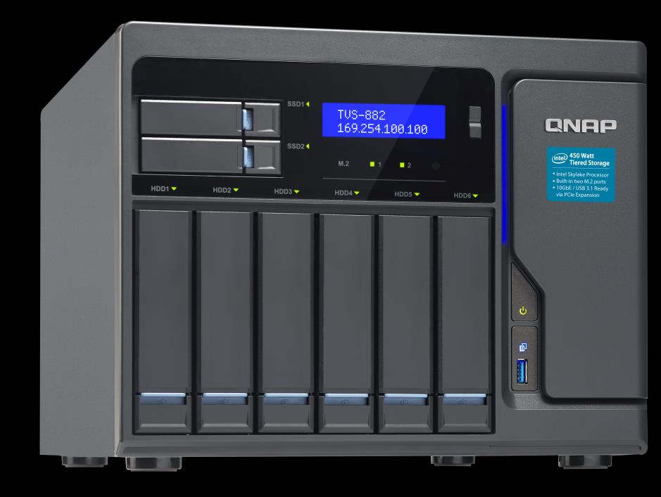 TVS-882 QNAP TVS-882 Procesor: Intel Core i5-6500 3.2 GHz quad-core RAM: 4x DIMM DDR4, do 64GB Dysk: SATA 6x 2.5 /3.