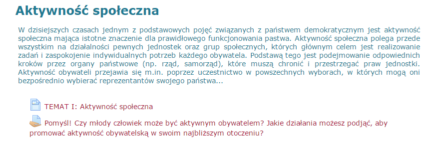 Zostaniesz zapisany na kurs WOS 2016 i skierowany do strony, na której znajdziesz: Regulamin projektu (zapoznaj się z nim); Artykuł do każdego tematu, który już został przerobiony; Audycję do każdego