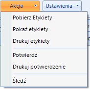 4.2 Przesyłka tworzona na podstawie Dodatkowo program umożliwia nam utworzenia przesyłki na podstawie dokumentu sprzedaży lub danych Klienta, które uzupełniają się automatycznie wybierając Akcja ->