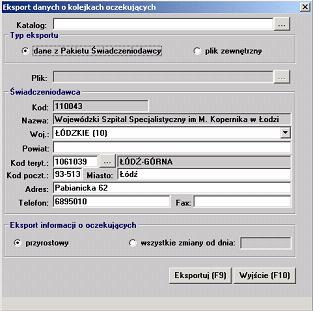 35 Obsługa - kolejki oczekujących W programie Obsługa Kolejek Oczekujących z poziomu formularza głównego po wybraniu opcji menu Eksport / Eksport danych w formacie XML W programie Komunikacja z