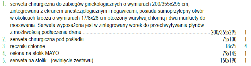 strefie krytycznej wzmocnionego dodatkowa warstwa chłonna o gramaturze 50g/m2: Spełniającego pozostałe wymogi SIWZ? 59) Pakiet nr.