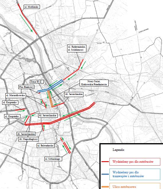 Transport publiczny Pasy autobusowe Analiza i