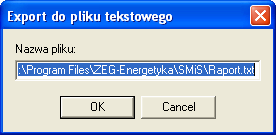 ❹ Export do pliku umożliwia wysłanie raportu do pliku tekstowego (Raport.