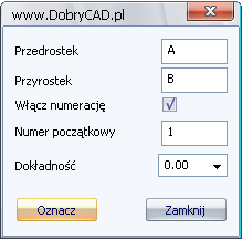 4.2. Oznacz To polecenie pozwala użytkownikowi na oznaczenie punktów na wykresie. Rys. 2. Przykład oznaczonego wykresu.