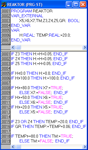 4. Symulacja Zbiornik I Zbiornik II Zbiornik III Wyjaśnienia. Wartości 0.05/0. w równaniu dla H oznaczają procentową zmianę H na cykl obliczeń wynoszący 0 ms = 0.0 s. W przypadku 0.