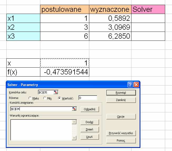 rozwiązania otrzymam używając narzędzia