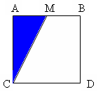 Spotkanie : Ćwiczenia otwierające - Pola, ary i hektary Exercise. The area of square (2 points) The quadrangle BCD is a square and the point M is a middle of the side B.