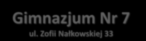 Gimnazjum Nr 7 ul. Zofii Nałkowskiej 33 Liczba oddziałów w roku szk. 2016/2017: 16 oddz.