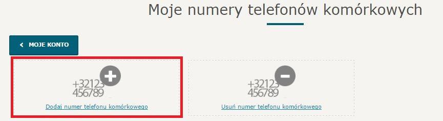 Po zalogowaniu należy wybrać z menu opcję Moje konto i dalej Moje numery