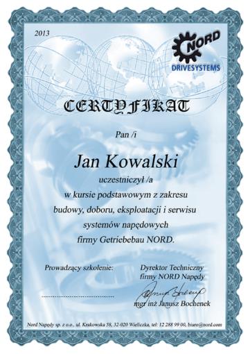POLSKA ZAKŁAD W NOWEJ SOLI - Działy 6 NORD Montaż NORD profesjonalne