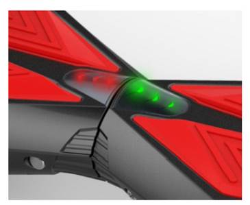 3.2 Czujniki pedałów Urządzenie HB2 posiada cztery czujniki umiejscowione pod pedałami. Kiedy użytkownik stoi na pedałach pojazdu HB2, hoverboard automatycznie dostosowuje równowagę.