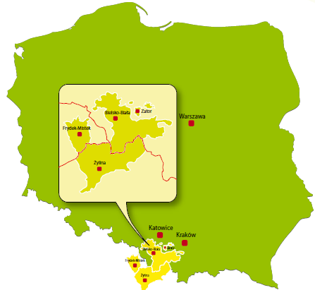 Położenie Euroregionu Beskidy Euroregion Beskidy zajmuje południowy obszar województwa śląskiego oraz część województwa małopolskiego, po stronie słowackiej obszar kraju Żylińskiego, a
