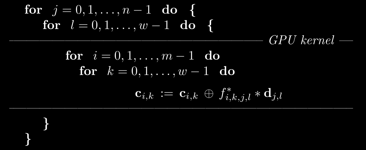Implementacja algorytmu kodowania Cauchy Reeda-Solomona f binarna macierz Cauchy przechowywana w pamięci Constant
