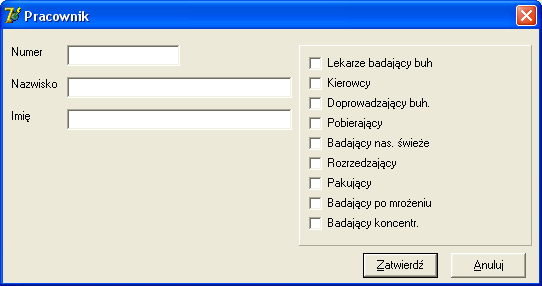 3. Pracownicy Aby uruchomić funkcję pracownicy należy z menu Słowniki wybrać pozycję Pracownicy. Na ekranie pojawi się okienko pokazane poniżej.