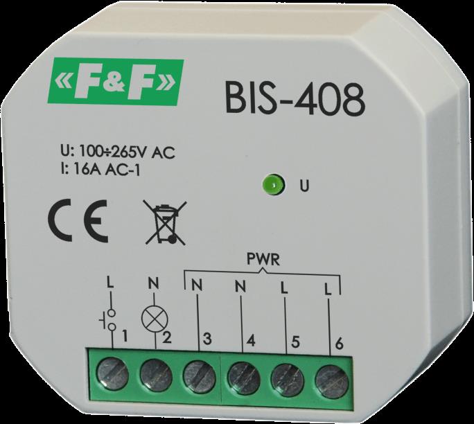 Sterowanie oświetleniem PRZEKAŹNIKI BISTABILNE BIS-402 BIS-408 BIS-411 włącz- wyłącz BIS-403 BIS-410 BIS-413 z wył.
