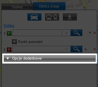 Po kliknięciu na przycisk Opcje dodatkowe wysunie się panel z dodatkowymi
