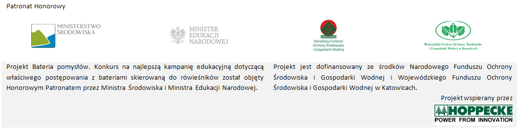 numer 1/2016 Bateria pomysłów - konkurs na całego Aleksandra Józewicz Polski Klub Ekologiczny prowadzi projekt Bateria pomysłów.