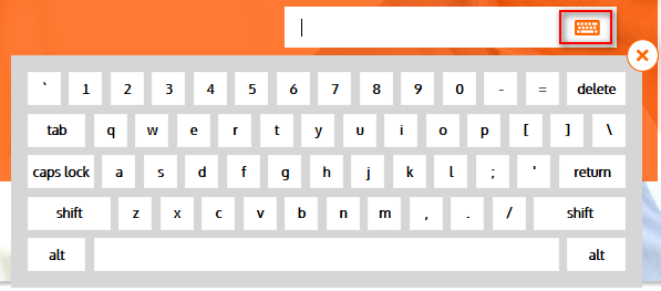 Login możesz wpisać ręcznie lub za pomocą klawiatury ekranowej (ikona klawiatury z prawej strony pola).