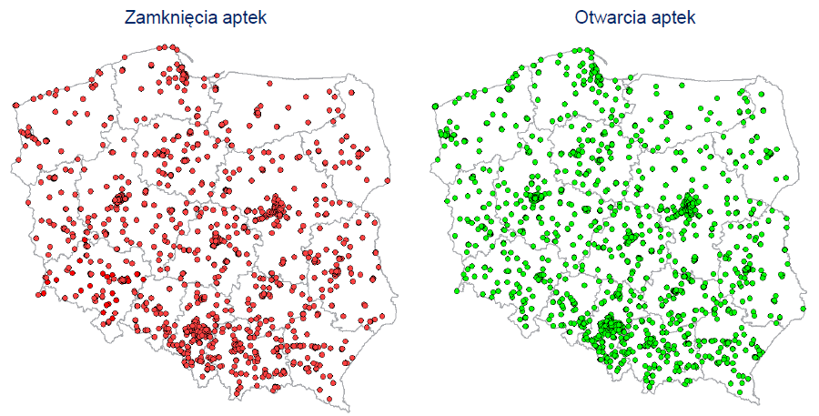 Wykres 3. Zmiany liczby (zamknięcia i otwarcia) aptek w Polsce w 2014 Źródło: IMS Health Liczba sieci aptecznych rośnie oddolnie.