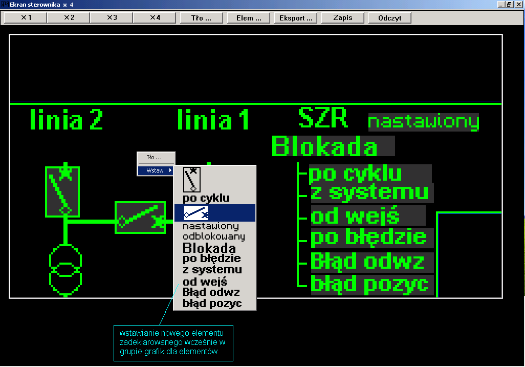 1.3 Wstawianie elementów. Instrukcja_grafiki_C&C_UTXvP 16.04.09 1.3 Wstawianie elementów. W oknie głównym wcześniej zadeklarowane elementy są dostępne na liście.