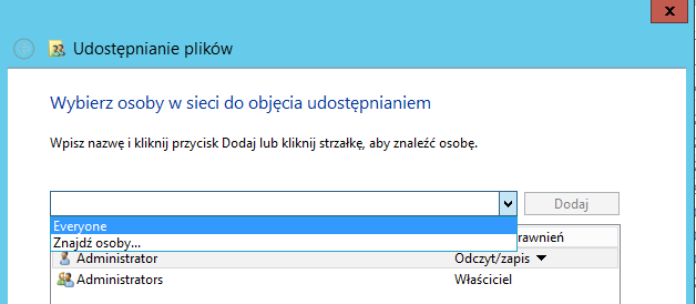 3. Tworzymy nowy folder np. o nazwie KONTA (nazwa dowolna) 4. Teraz musimy ustawić odpowiednie opcje udostępniania dla tego folderu.