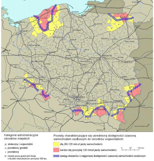 Obszary strategicznej interwencji regionalnej na rzecz zwiększenia dostępności transportowej do ośrodków wojewódzkich