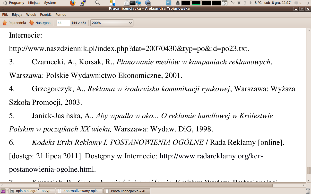 Opis i przypisy