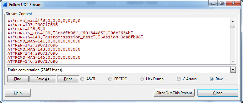 AT*CONFIG=2,"custom:session_id","-all" AT*PMODE=3,2