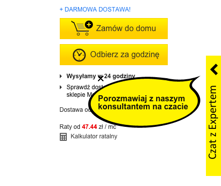 (c) Spółka InteliWISE S.A. uruchomiła Live Chat dla Mediaexpert.pl Zdjęcie przedstawia przykładowe wdrożenie. 2.