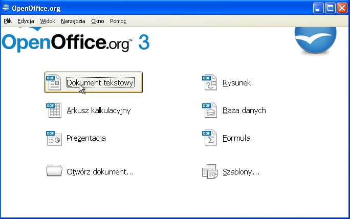 pakietu Openoffice.