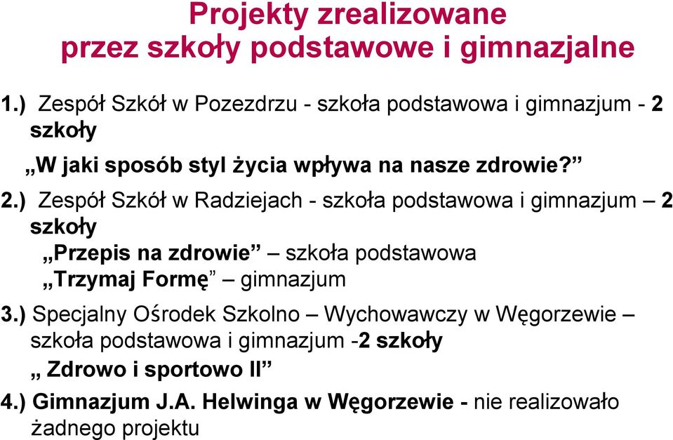 szkoły W jaki sposób styl życia wpływa na nasze zdrowie? 2.