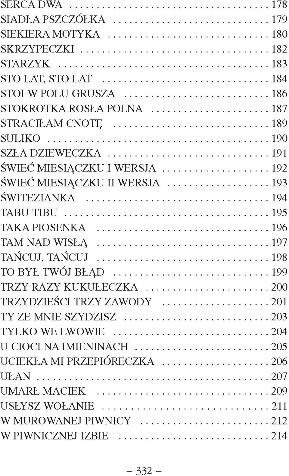 ............................ 189 SULIKO......................................... 190 SZ A DZIEWECZKA.............................. 191 ŒWIEÆ MIESI CZKU I WERSJA.................... 192 ŒWIEÆ MIESI CZKU II WERSJA.