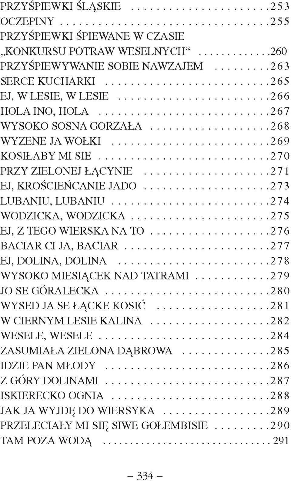 .................. 2 6 8 WYZENE JA WO KI......................... 2 6 9 KOSI ABY MI SIE........................... 2 7 0 PRZY ZIELONEJ CYNIE.................... 2 7 1 EJ, KROŒCIEÑCANIE JADO.